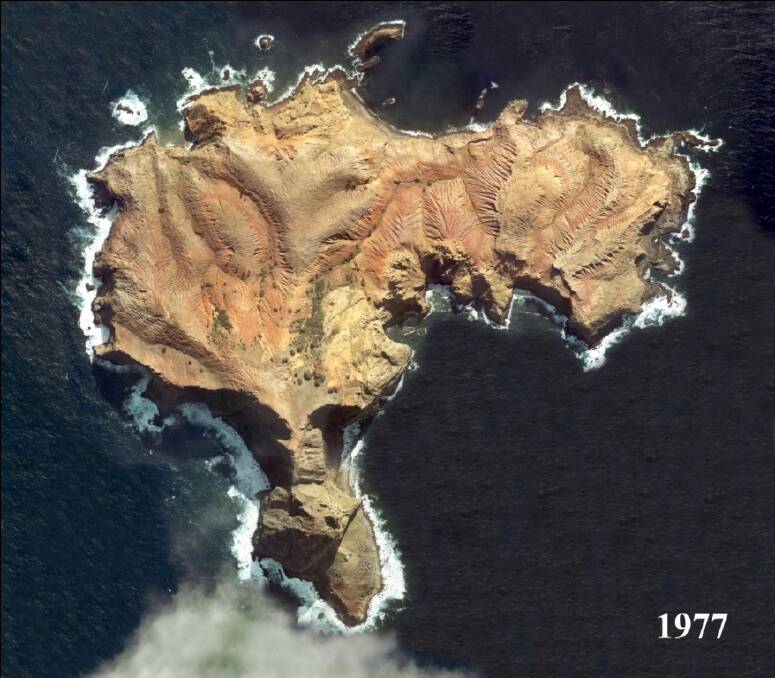 A satellite image of Phillip Island from 1977. Photo: Supplied