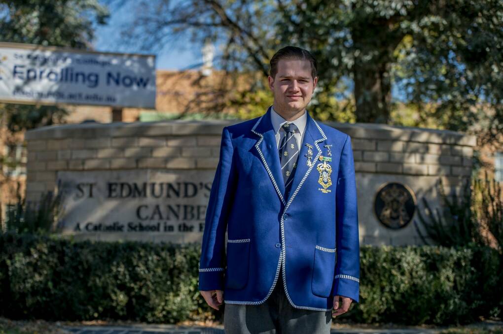 St Edmund's College student John-Paul Romano says he has been overwhelmed by the support shown to him. Photo: Karleen Minney