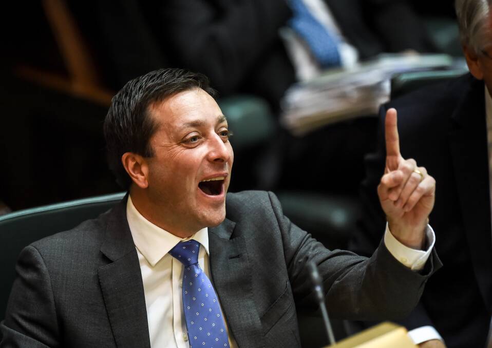 An excited Matthew Guy on Tuesday. Photo: Justin McManus