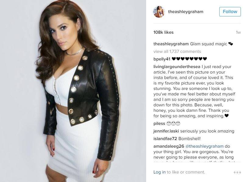 The Instagram post that caused Ashley Graham to pen her essay for <i>Lenny</I>. Photo: Instagram
