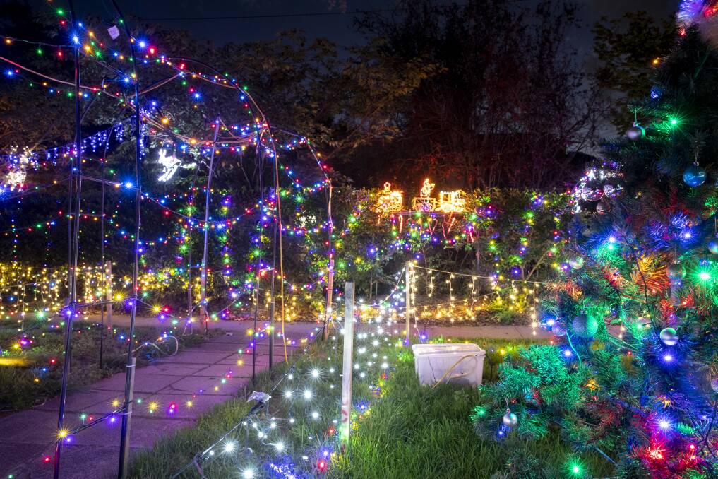 Christmas lights at the McAlister house in Reid.  Photo: Sitthixay Ditthavong