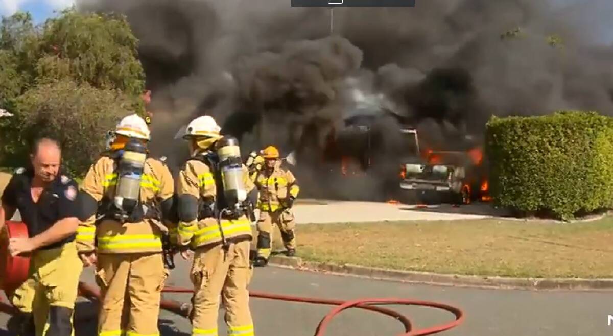 Firefighters at the scene. Photo: Seven News