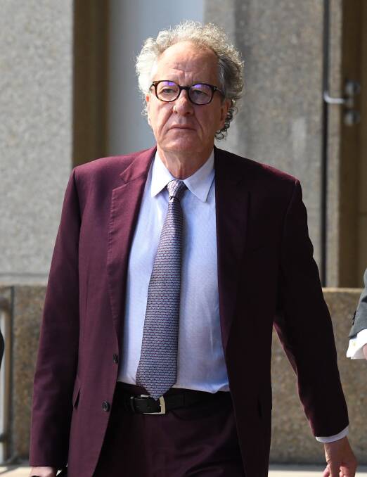 Geoffrey Rush arrives at court.  Photo: AAP