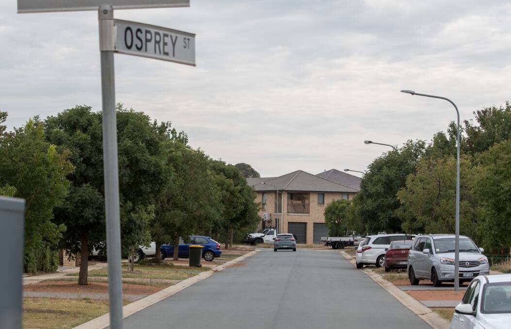 Osprey Street, in an area of Harrison that is among the top 20 most advantaged parts of the ACT. Photo: Elesa Kurtz