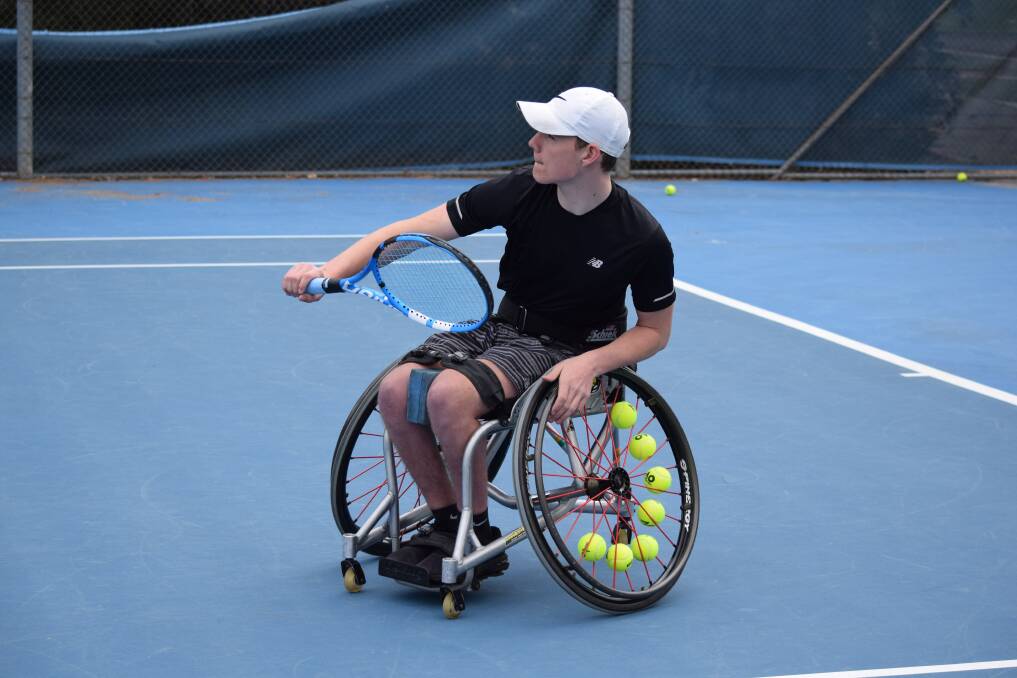 Finn Broadbent in action. Photo: Tennis ACT