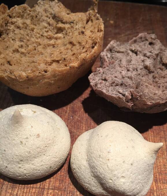 Fiona Porteous's pepperberry bread rolls and lemonberry meringues. Photo: supplied