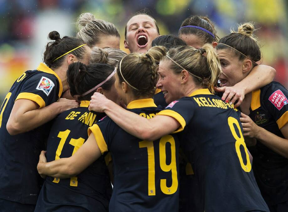 Taking a stand: The Matildas are largely united over the pay dispute. Photo: AP