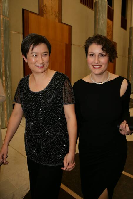 Labor frontbencher Penny Wong has two young daughters with her partner Sophie Allouache. Photo: Alex Ellinghausen