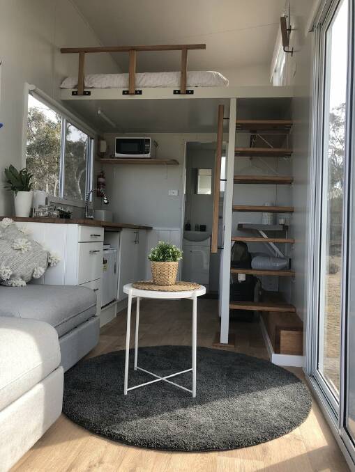 The interior of the tiny home at The Saddle Camp in Braidwood. Photo: Supplied