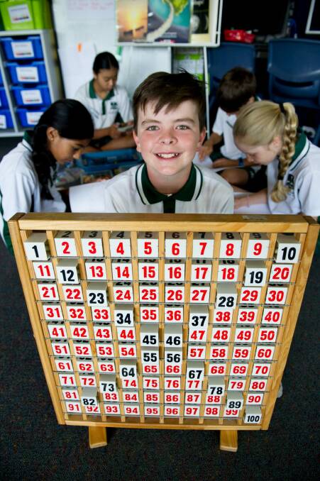St Anthony Primary students Jessica Kandiah, Natalie Cao, Nicholas Snell, Owen Quantrilll and Neika Henson doing well at numeracy in the NAPLAN test. Photo: Jay Cronan