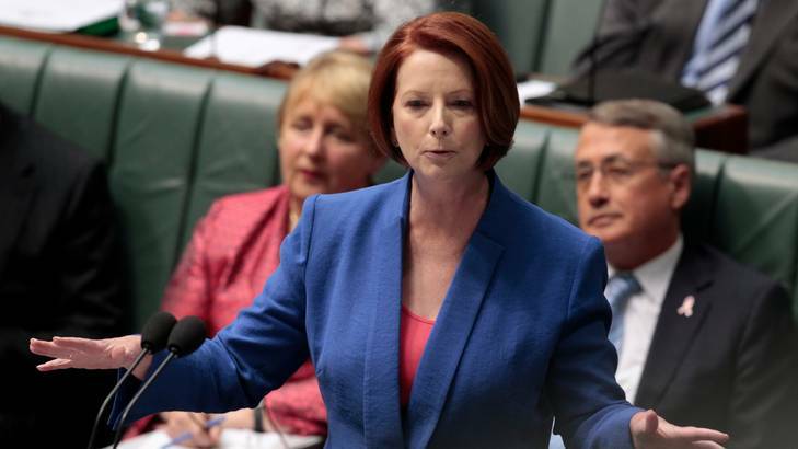 Julia Gillard on the fashion attack. Photo: Andrew Meares