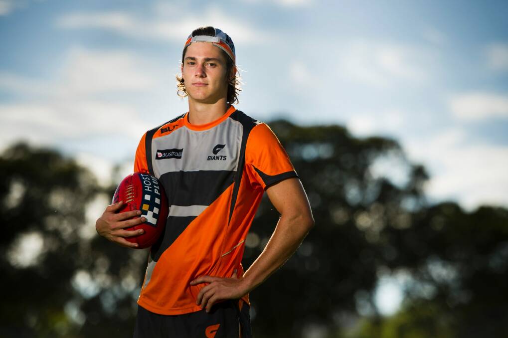 Canberra's Jack Steele will make his AFL debut for the GWS Giants against North Melbourne on Saturday. Photo: Jay Cronan