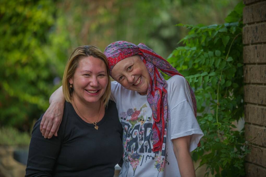Connie Johnson (right) with her Canberra friend Amy English who was by her side constantly. Photo: Karleen Minney