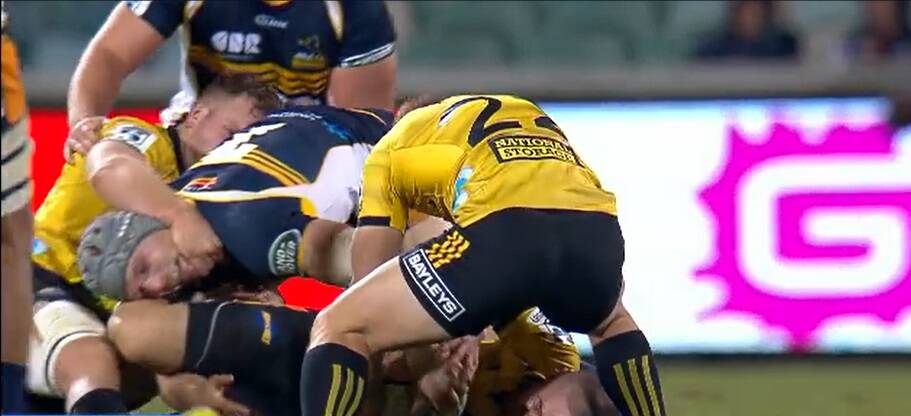 The Hurricanes targeted Pocock's neck during the Super Rugby season. Photo: Fox Sports