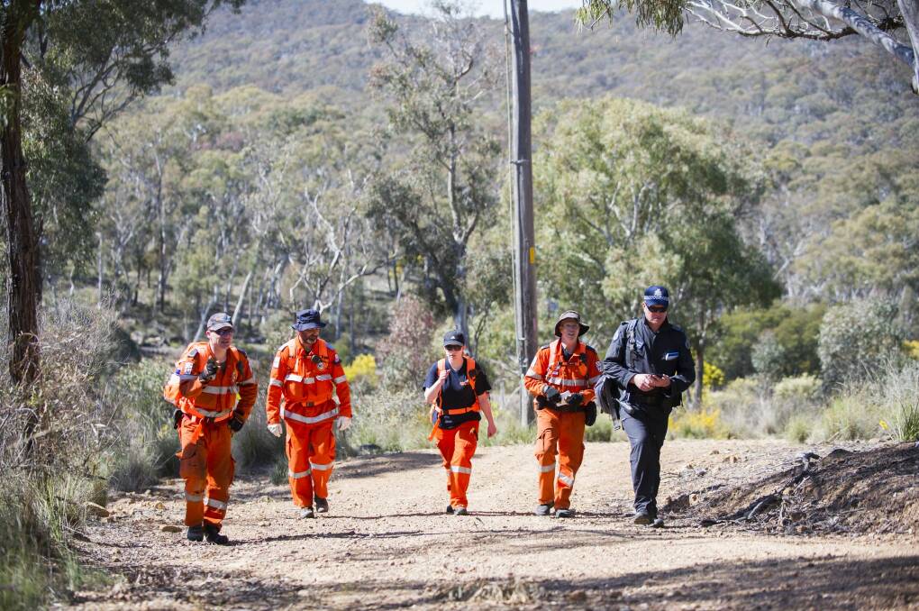 SES workers joined police in the search for Kathleen Bautista on Wednesday. Photo: Rohan Thomson