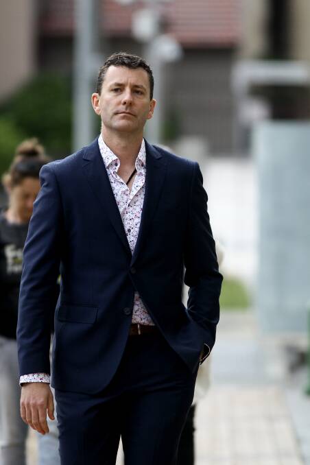 Matthew Low arriving at Southport Magistrates Court in June to attend the inquest into the Thunder River Rapids Ride malfunction. Photo: AAP