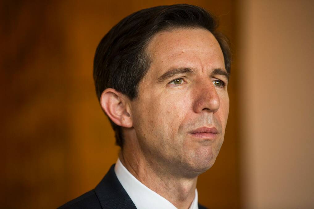 Education Minister Simon Birmingham is calling on families to sign up to the new child care rebate system. Photo: Dominic K Lorrimer