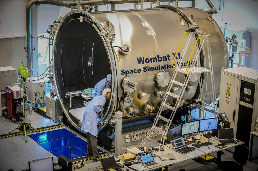 The space simulator at the Australian National University's Advanced Instrumentation Technology Centre at Mt Stromlo. The ACT space industry already employs around 2000 people.  Photo: Karleen Minney