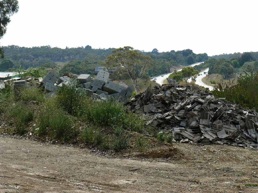 Rubbish from ACT construction sites has also been dumped at a Bywong property. Photo: Supplied