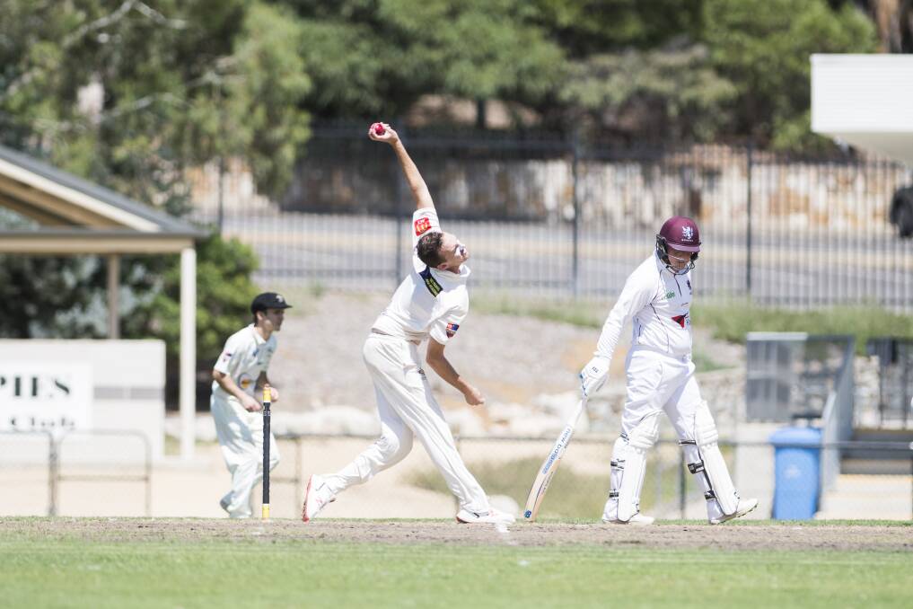 Jak Willcox steaming into the history books for Ginninderra. Photo: Dion Georgopoulos