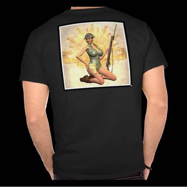 The grotesque ANZAC Pin-Up Girl T-shirt. Photo: act\ian.warden