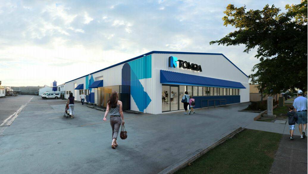 A design image of the container refund depot proposed by TOMRA for Geebung. Photo: TOMRA Collection Solutions Australia