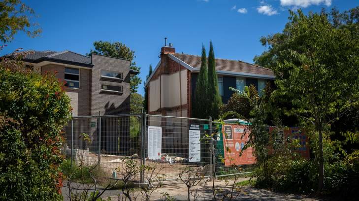 The Yarralumla duplex that was flattened earlier this year. Photo: Katherine Griffiths