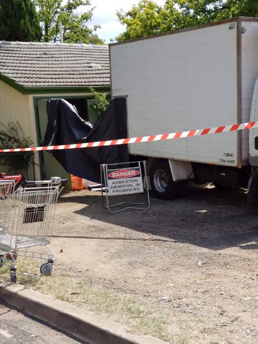 Unannounced asbestos removal work was carried out this week in Ainslie. Photo: Supplied