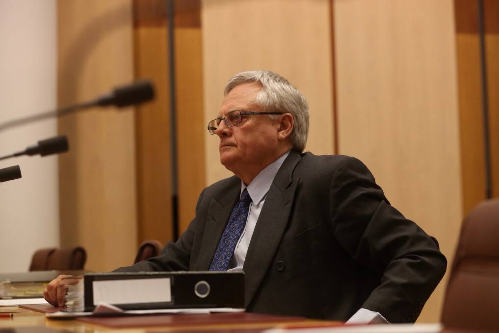 Dr Gary Rumble appearing before a Senate committee examining the Defence Abuse Response Taskforce 2014. Photo: Andrew Meares Photo: Andrew Meares