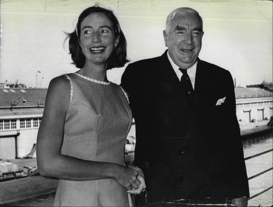 Heather Henderson with her father in 1965. Photo: Fairfax Media