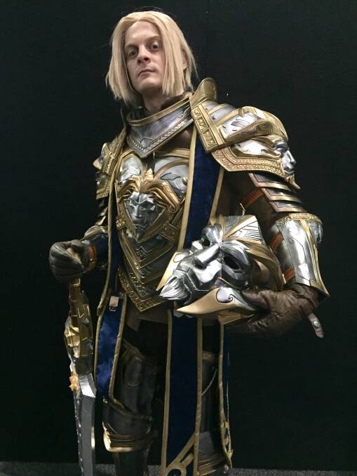 Adelaide sales rep Tim Nicholas flew across the country especially to attend Brisbane's Oz Comic-Con event as King Anduin from the popular online role-playing game World of Warcraft.  Photo: Toby Crockford.