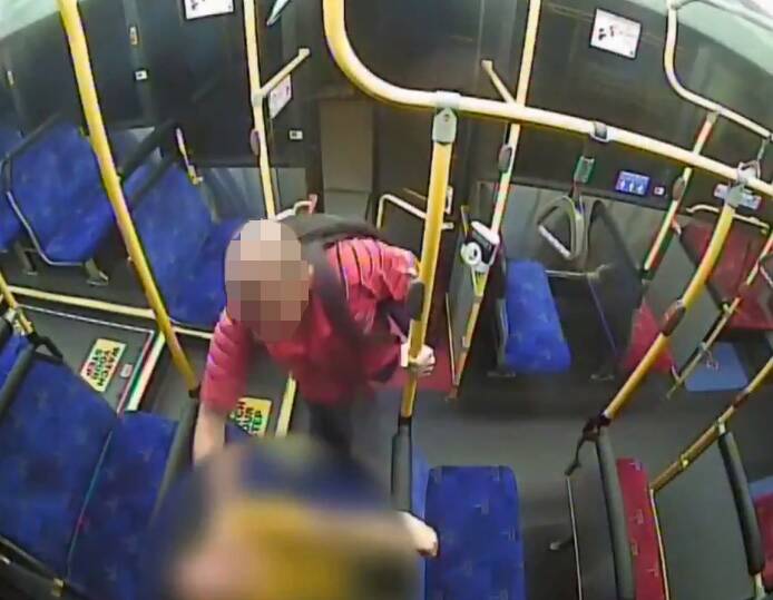 CCTV footage of one of the assaults on a Brisbane bus, previously released by detectives. Photo: Queensland Police Service