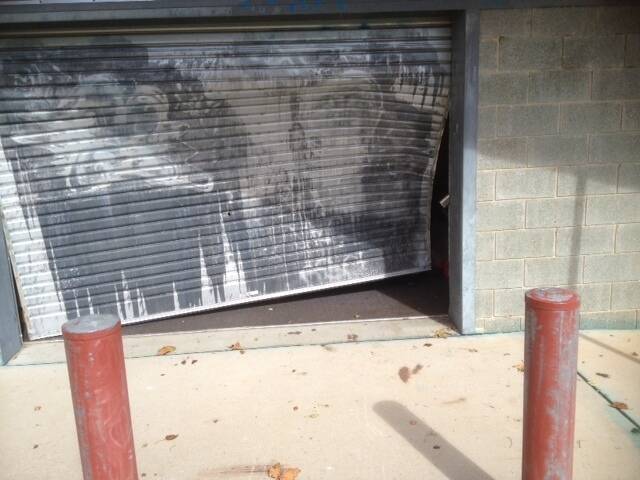 Thieves forced their way into the Tuggeranong Hawks' training room through a roller door. Photo: Supplied
