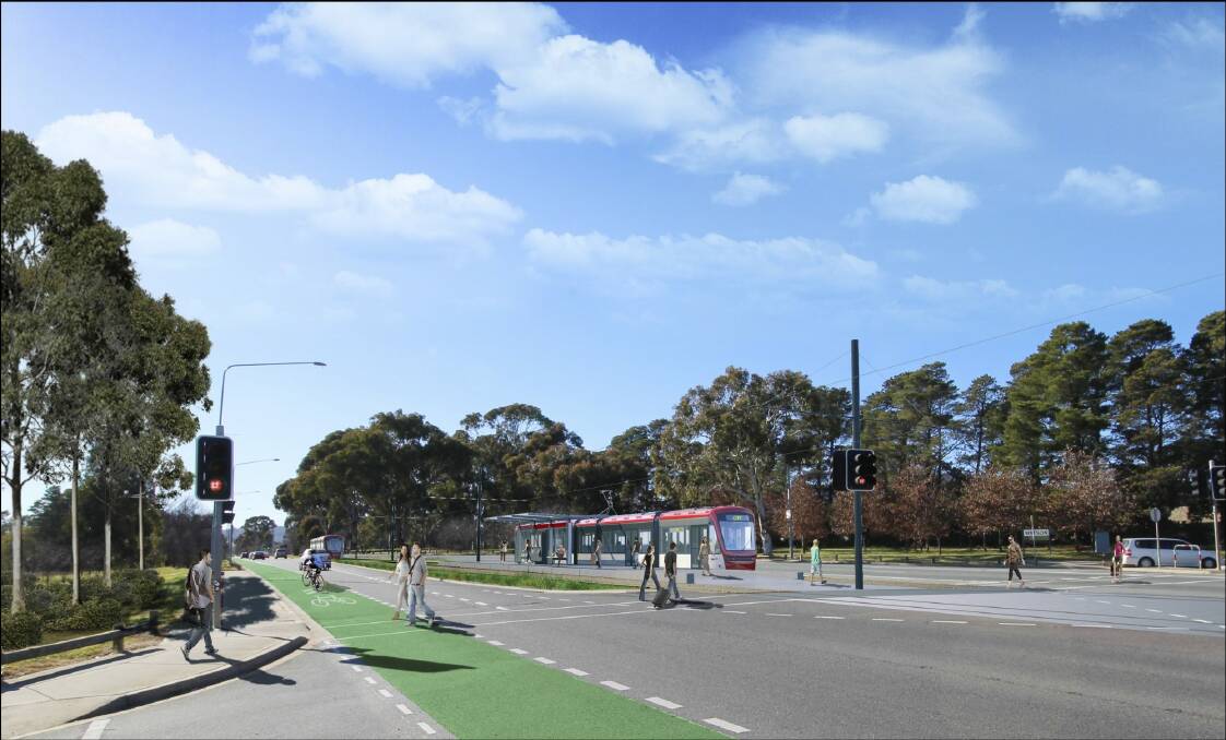 An artist's impression of what the light rail may look like. Photo: Supplied