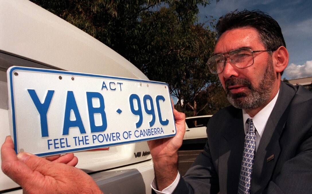 The Feel the Power of Canberra number plates are still available. Photo: Paul Harris