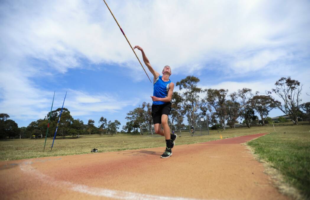 Joey Kremer, 15, will compete at the Little Athletics Australian championships in Perth after setting an ACT record. Photo: Melissa Adams