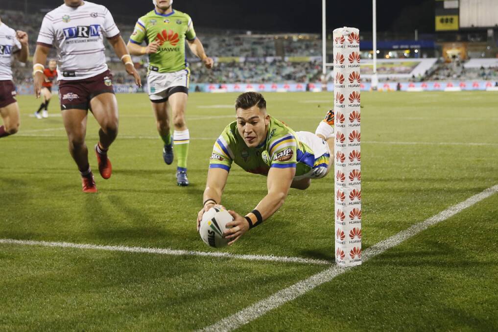 Raiders winger Nick Cotric has history in his sights. Photo: NRL Imagery