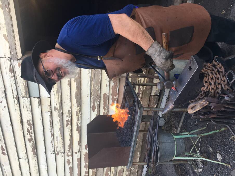 Blacksmith Stephen Hogwood plies his trade at the old stables. Photo: Tim the Yowie Man