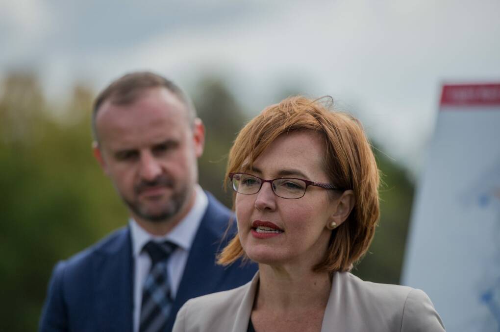 ACT Chief Minister Andrew Barr and ACT Health Minister Meegan Fitzharris. Photo: Karleen Minney