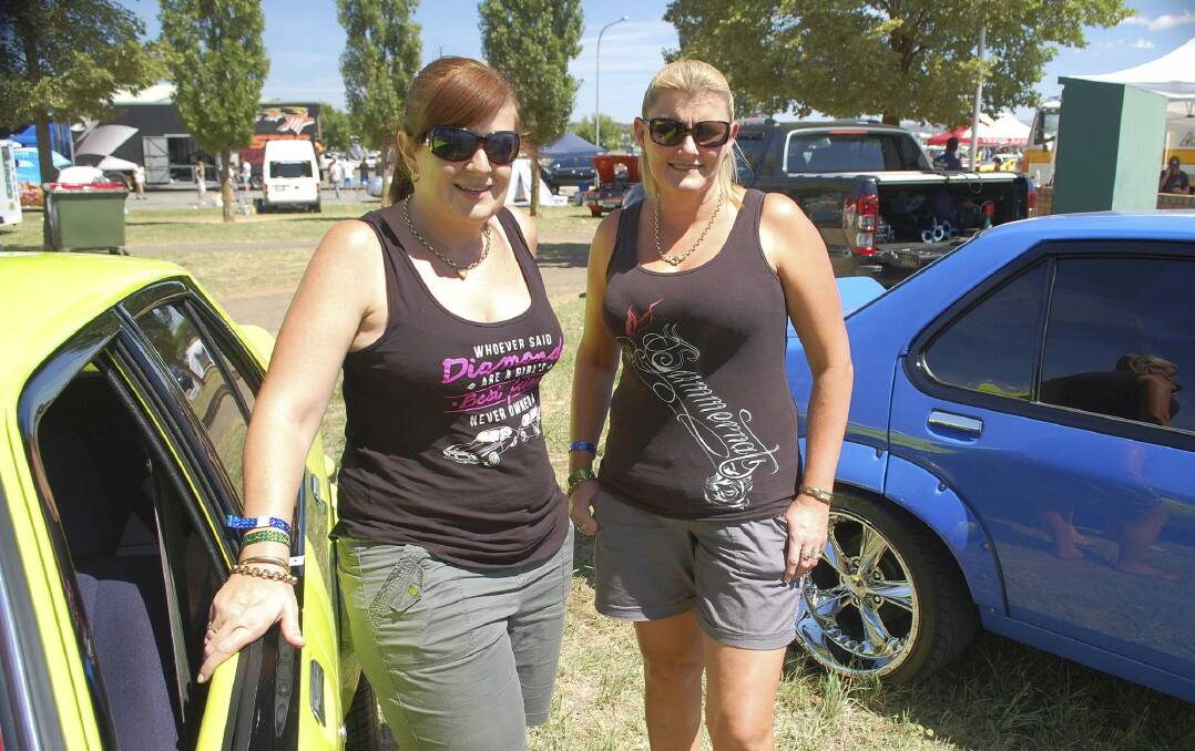 Team Torana: Leanne Ludgate and Kathleen Whittaker from Campbelltown have been coming to Summernats for years. Photo: David Ellery
