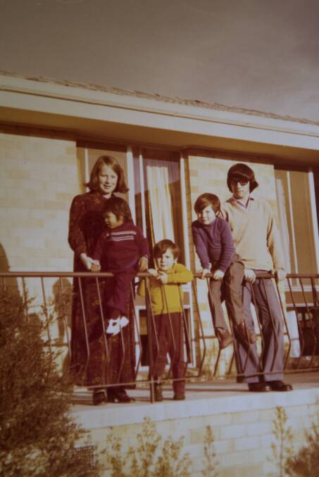 Chris Wilson and her family outside their Holder home in 1977. Photo: Supplied