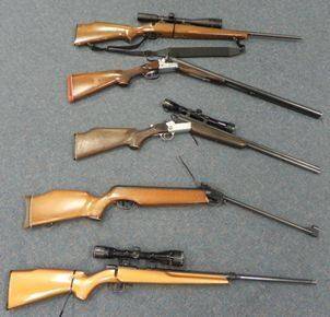 Some of the firearms seized in North Canberra raids. Photo: Supplied