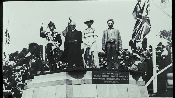 Naming of Canberra by Lady Denman in 1913. Photo: Supplied