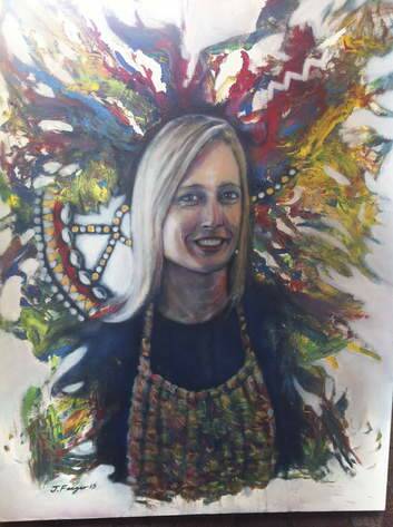 Portrait of Katy Gallager by PNG artist Jeffrey Feeger.