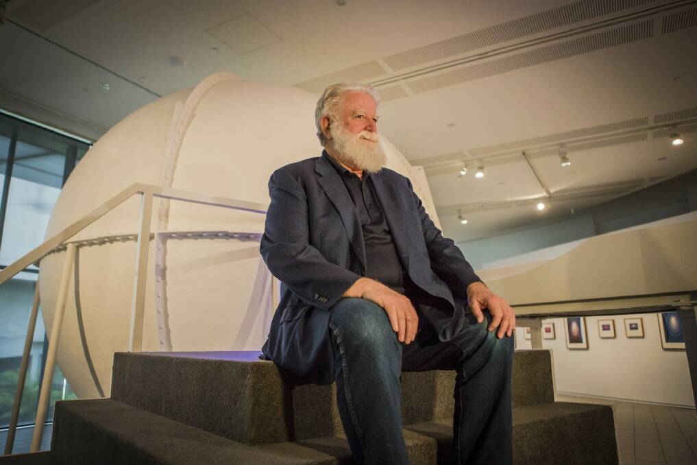 James Turrell in front of one of his cells at the National Gallery of Australia. Photo: Jamila Toderas