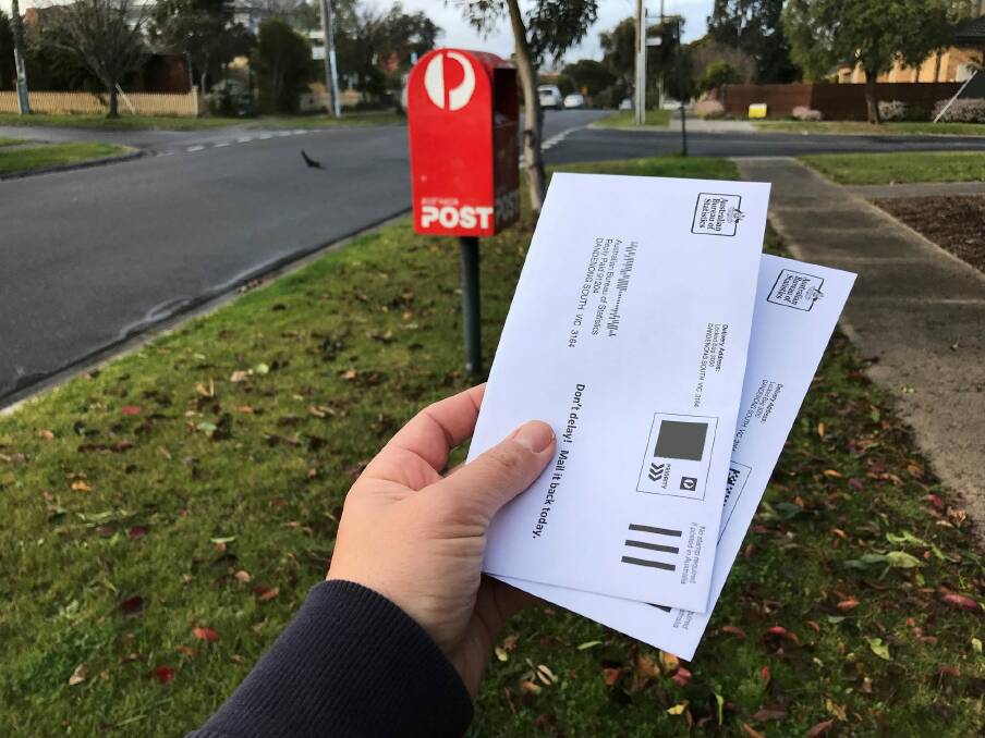 The same-sex marriage survey is arriving in households. Photo: Joe Armao