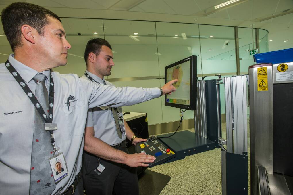 The team behind the scenes at the biosecurity unit at Canberra Airport.  Photo: Karleen Minney