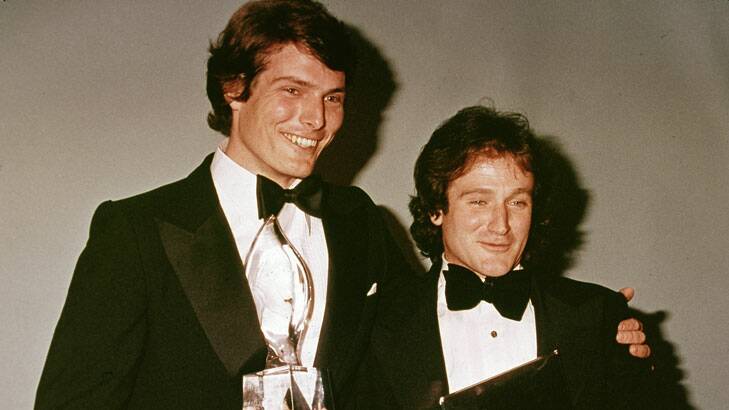 Robin Williams with fellow actor and good friend Christopher Reeve. Photo: Getty
