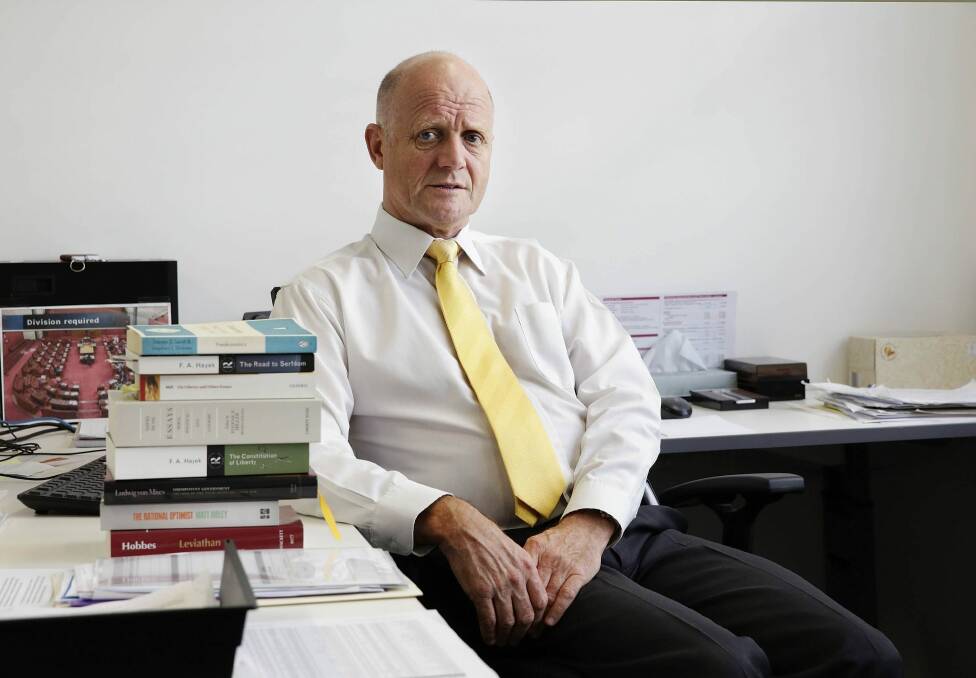 Senator David Leyonhjelm is prepared to vote for the ABCC if his other concerns are addressed. Photo: Jessica Hromas