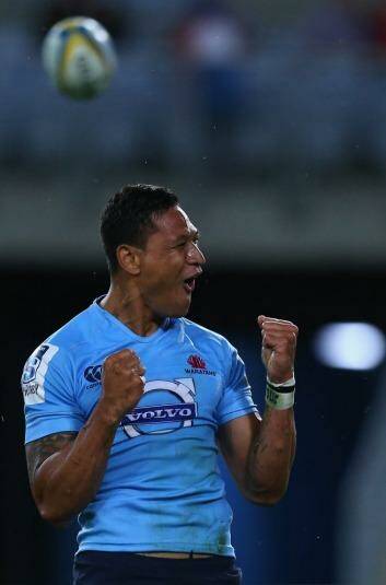Explosive: Israel Folau will be hard for the Brumbies to stop on Saturday night. Photo: Getty Images